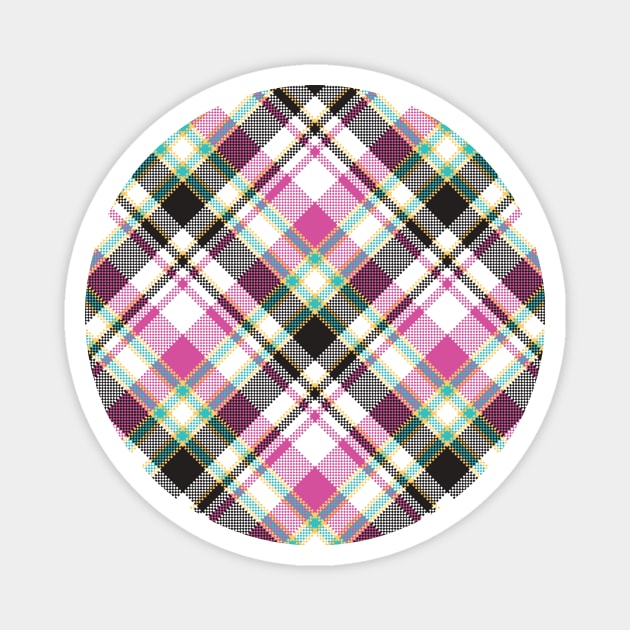 Cute Pink Green And Black Girly Tartan Plaid Magnet by Printable Pretty